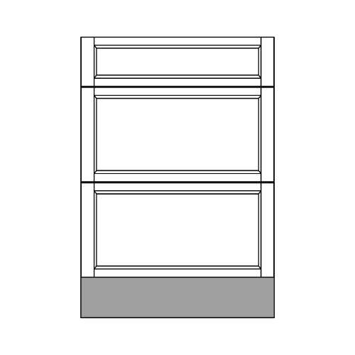 Base 3 Drawer - front