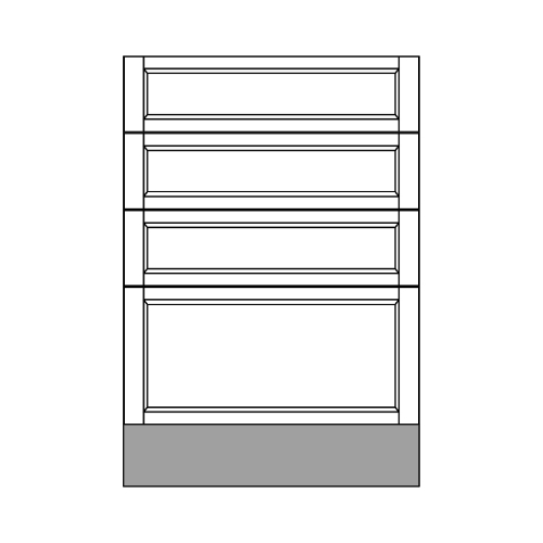 Base 4 Drawer - front