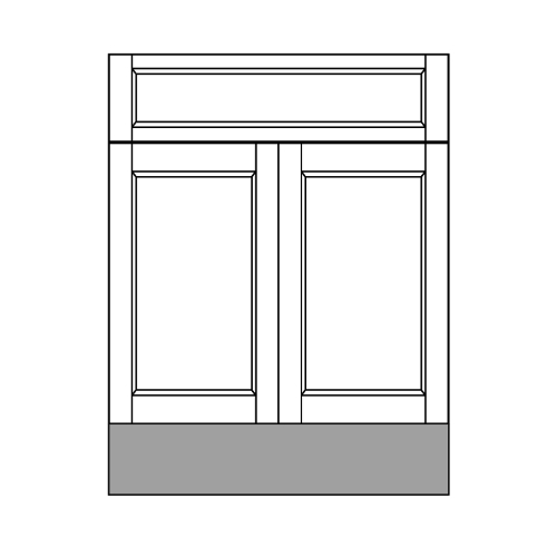 Vanity Base 1 Drawer 2 Doors - front