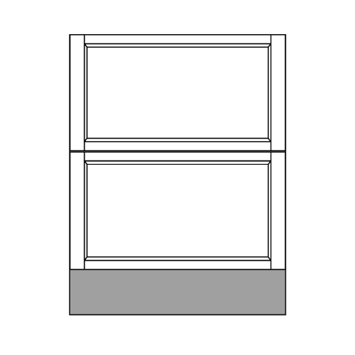 Vanity Base 2 Drawer - front
