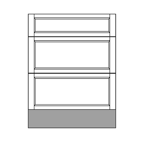 Vanity Base 3 Drawer - front
