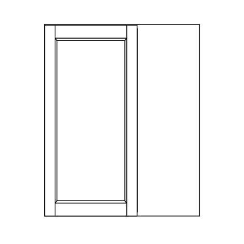 9" door with a 21" blind return - front